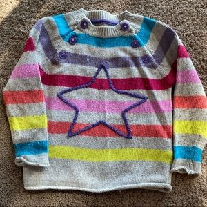 Mini Boden Striped Star Sweater Size 2-3